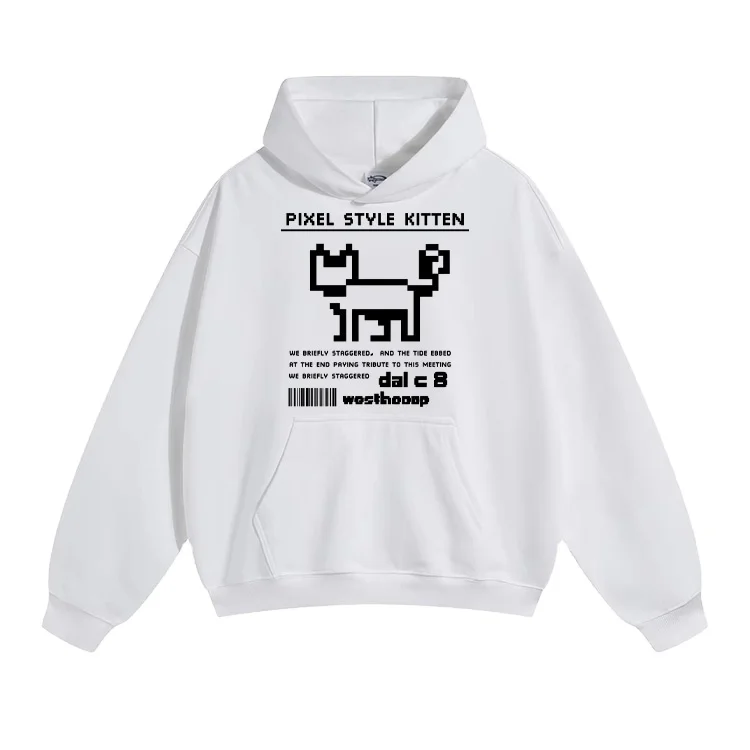 Wholesale High Quality Ow 100% Cotton Terry Cloth Pullover Hoodie for Men and Women Oversized Padded
