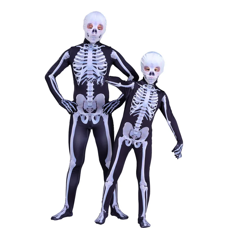 Halloween Scary Costumes With Join Hands Skull Skeleton Monster Demon Ghost Clothes For Adult Kids
