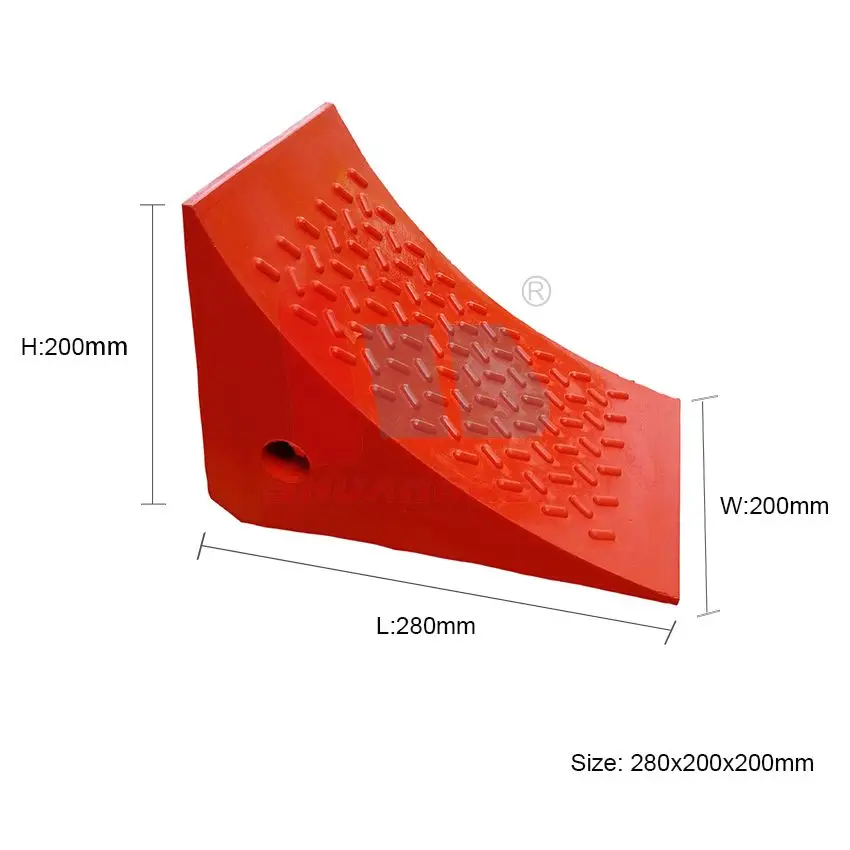 Light Weight PU Orange Trailer Tire Camper Parking Lot Curb Blocks Wheel Chocks Parking Blocks Car Wheel Wedges For Vehicle