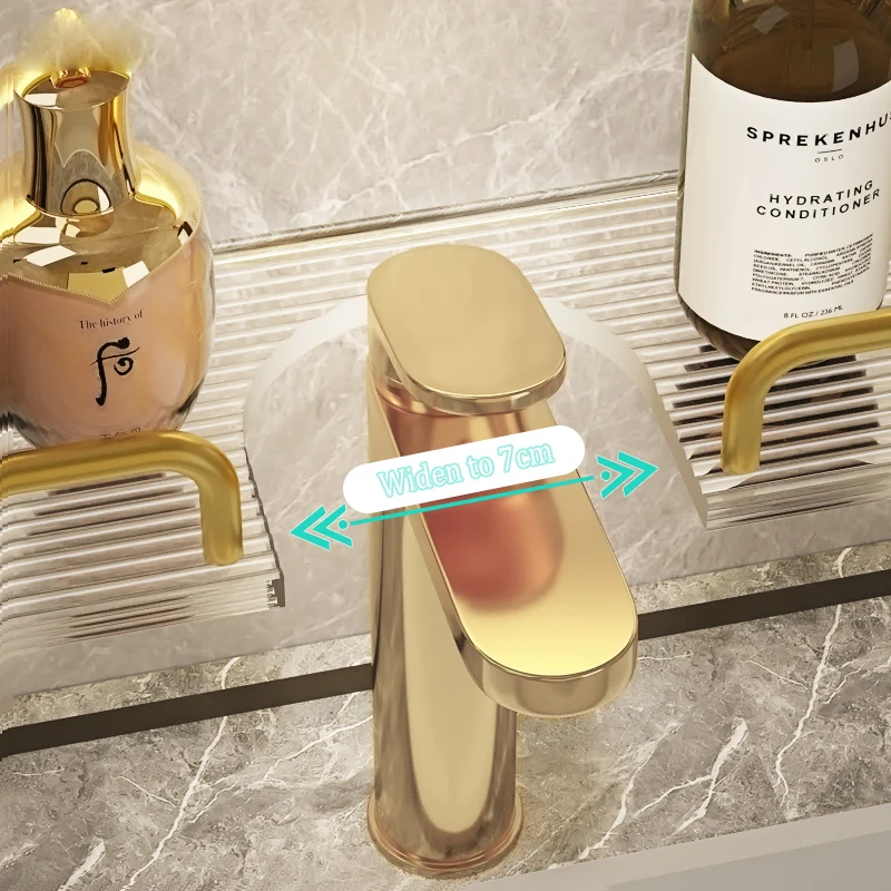 Golden Wall Mounted Storage Shelf Bathroom Storage Rack clear acrylic shelves bathroom organizer rack acrylic sheet