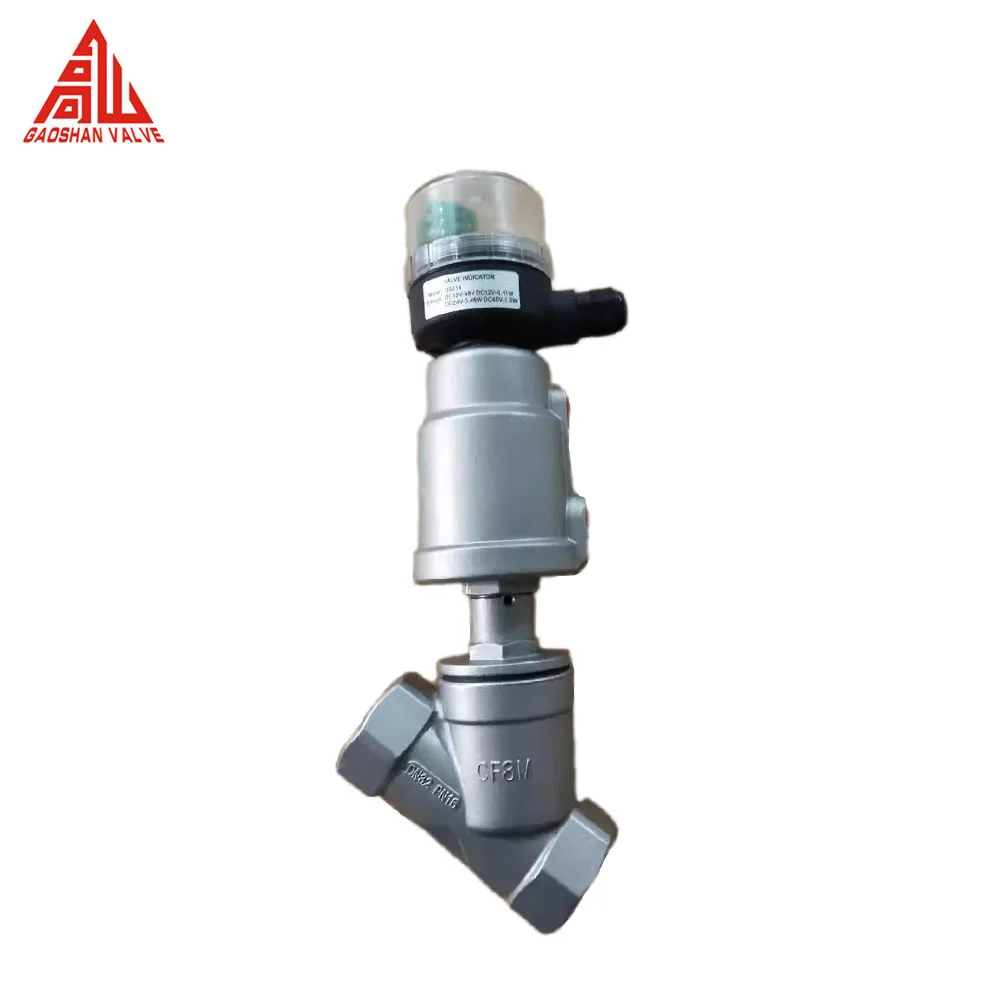 Angle Seat Valve Flange Thread Type Pneumatic Angle Seat Valve With Proximity Switch