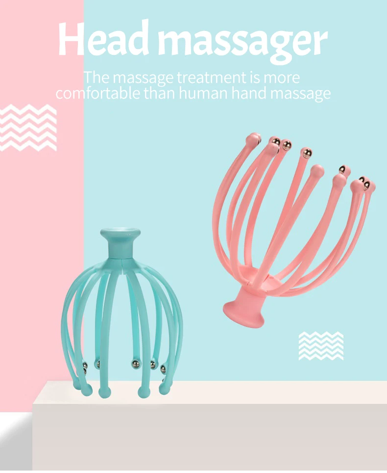 cheap 12 claws rotation massage ball scalp relax octopus head massager