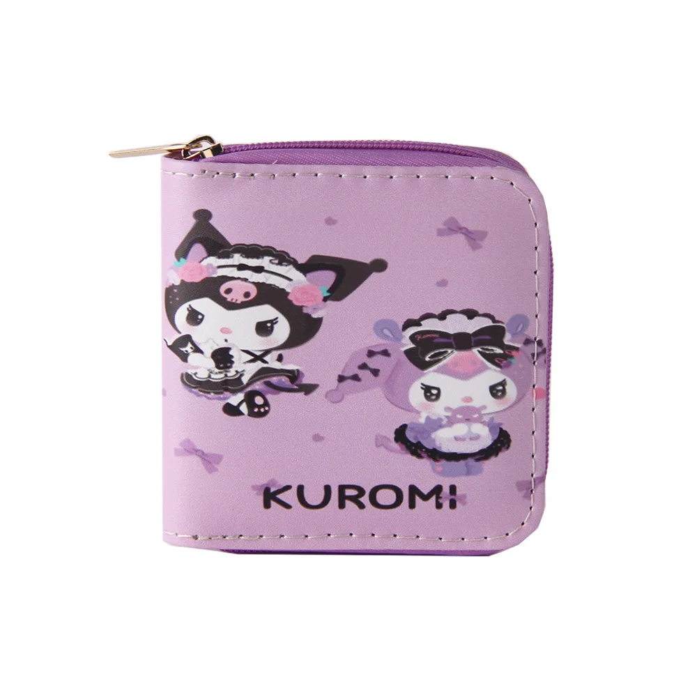 Portable Zipper Wallet Lovely Cartoon Kuromi Purse Card Holder Storage Coin Bags Headphone Accessories Money Bags Custom Logo