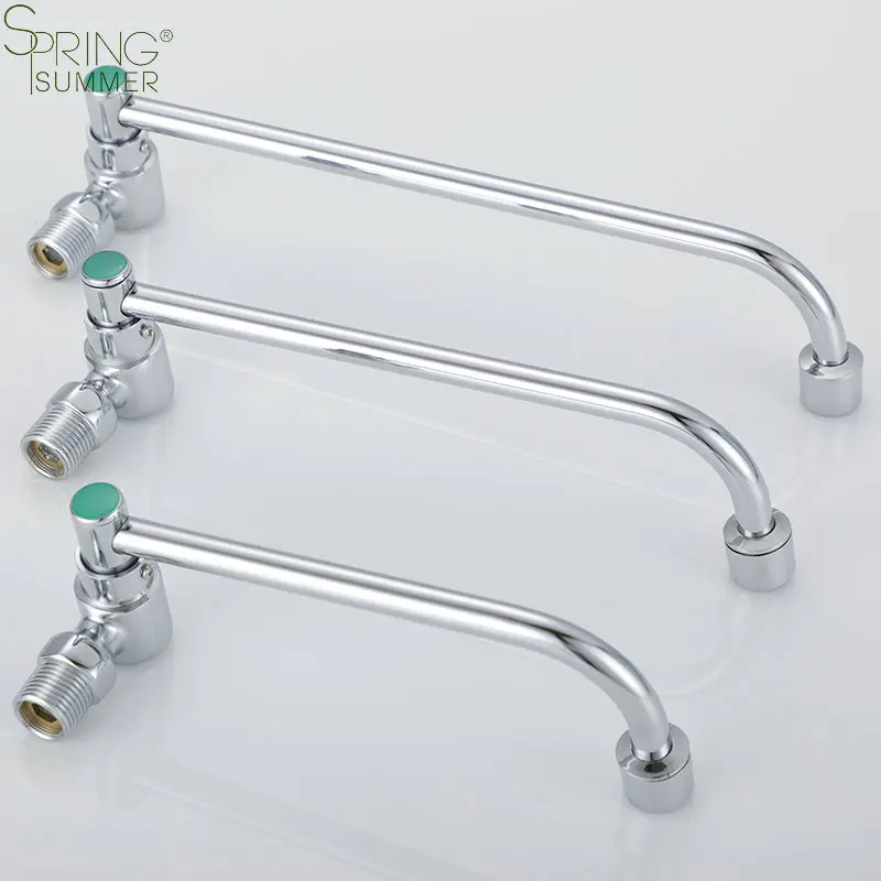 Copper wall mounted semi-automatic swing kitchen faucet  canteen hotel kitchen stove tap