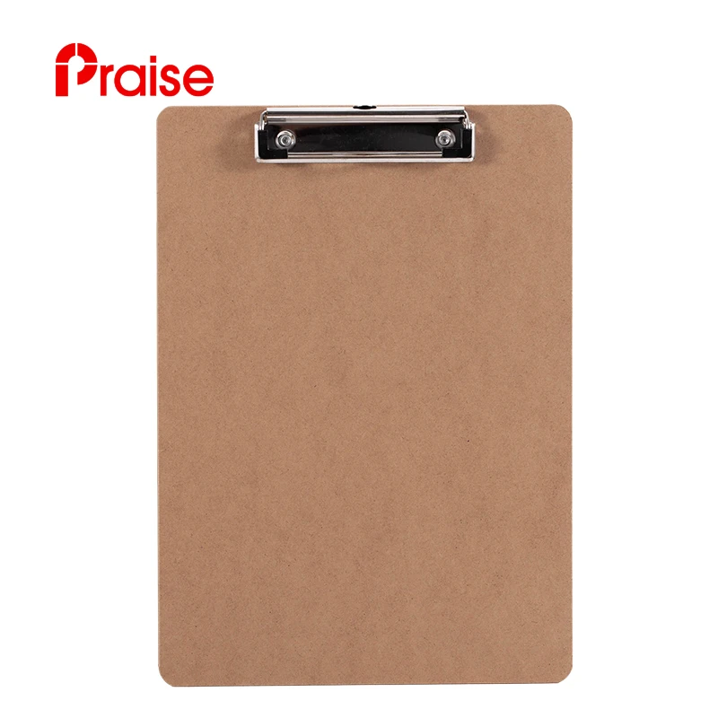 Custom Low Profile 120mm Clip wooden letter A4 size MDF clipboard with hook