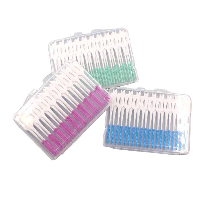 2024 High Quality Wholesale OEM Packing Colorful Food Grade Inter Dental Picks