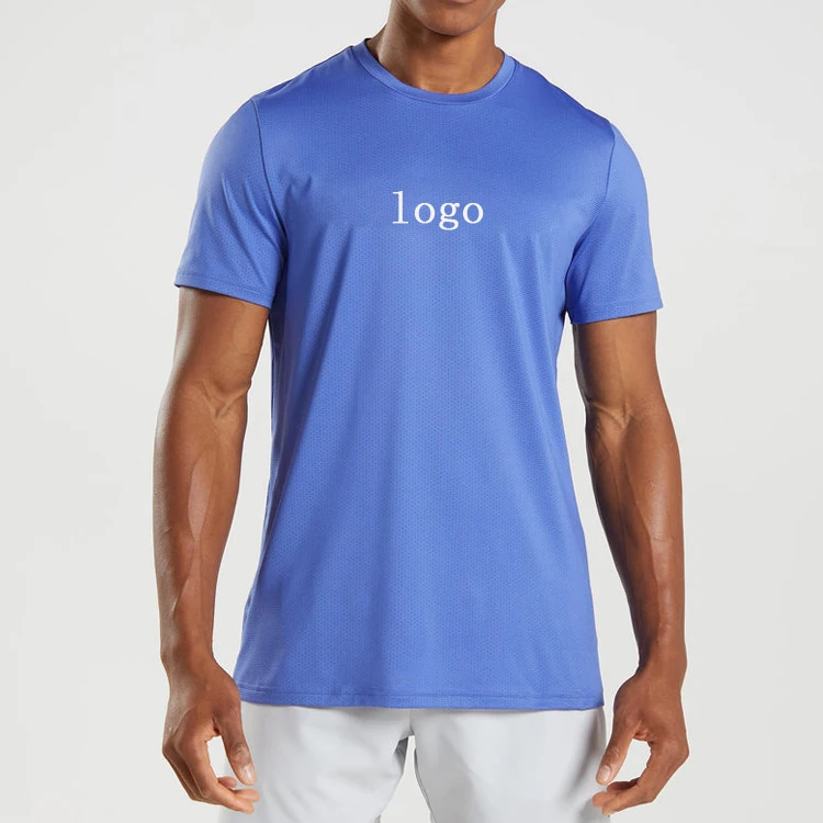 Gym Sports T Shirts Crew Neck Athletic Running Wholesale Mesh Polyester for Men Custom Logo Printed T-shirts Blank Tshirt O-neck