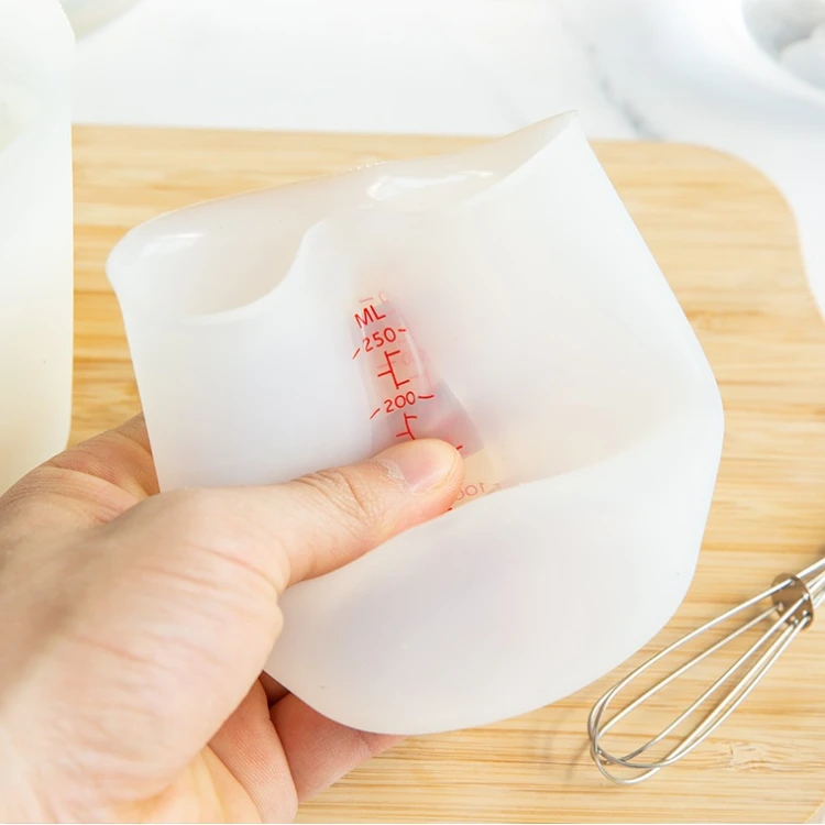 500ml Silicone measuring cup with scale reusable kitchen baking measuring cup washable for silicone bakeware