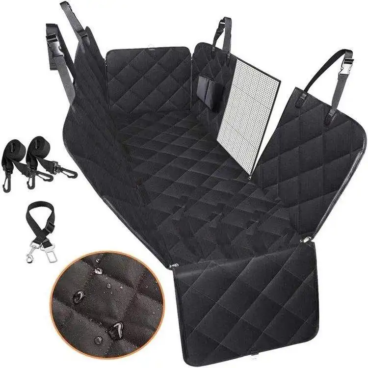 Waterproof Dog Pet Car Seat Cover with Storage Pockets Mesh Visual Window Pet Hammocks for Dogs