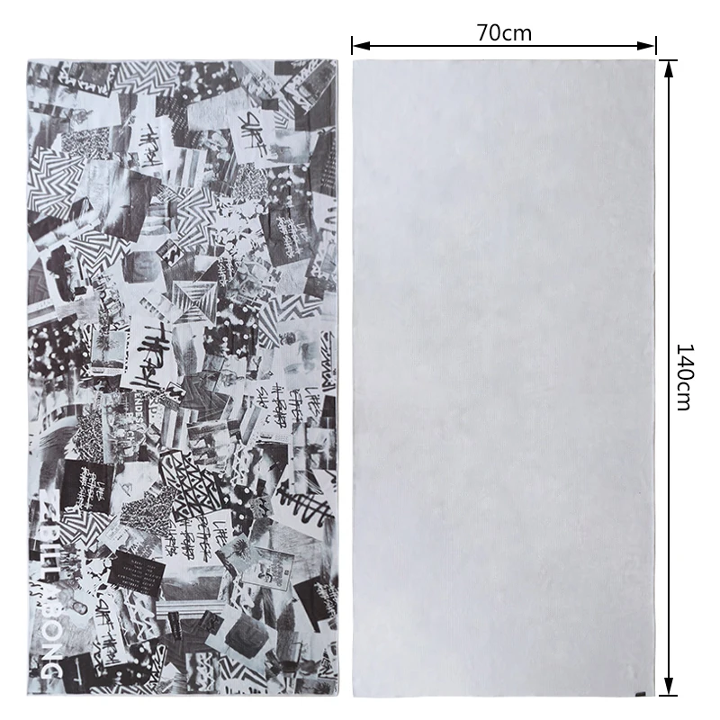 Custom printing 300gsm microfiber waffle bath towel