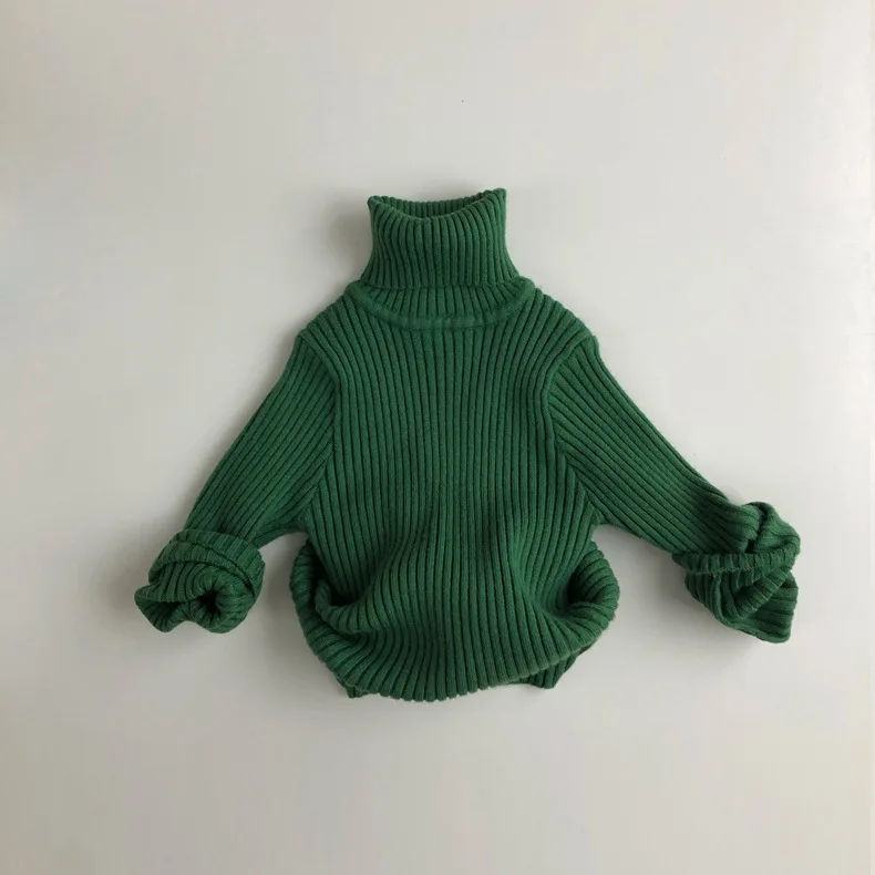 
Wholesale Winter Clothing Toddler Girl Clothes Knit Sweaters Warm Turtleneck Baby High Collar Pullover Sweater 