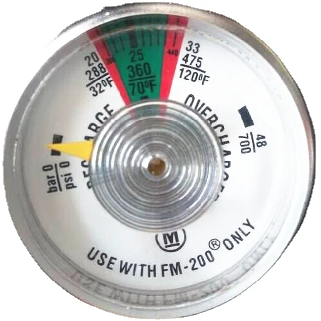 2024 ISO CE  white FM200 preSsure gauge HFC236 gauge FM200  HFC-227 EA  fire extinguisher  system gauges