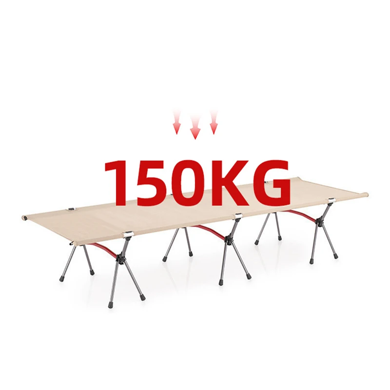 Outdoor Aluminium Folding Adults Camping Beds Single Simple Beach Bed Office Nap Folding Bed