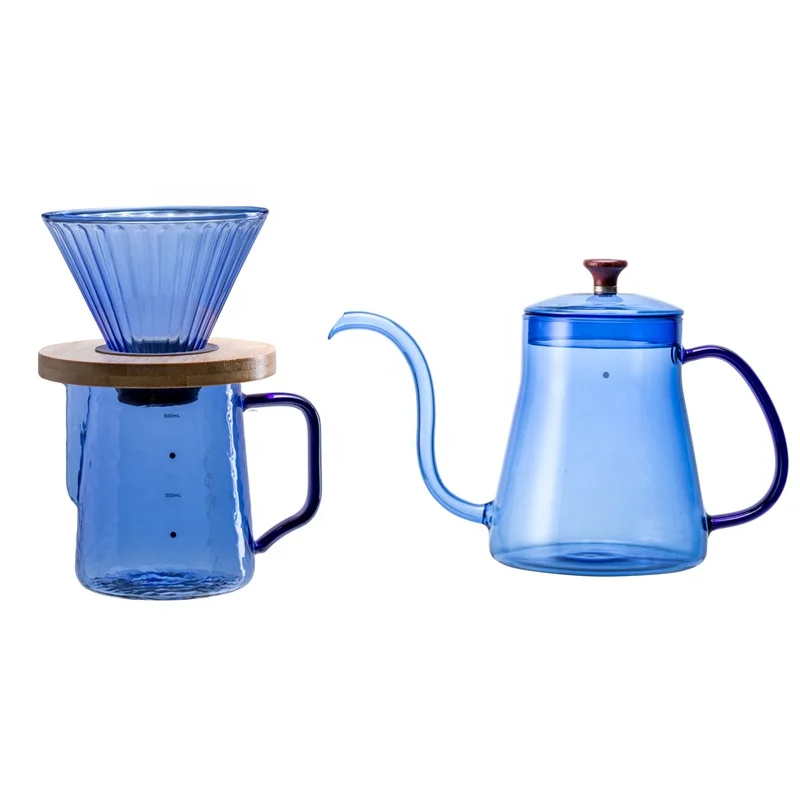 2022Sharing Coffee Pot Glass Coffee Server 600ml Heat-Resistant Glass Teapot With Handle