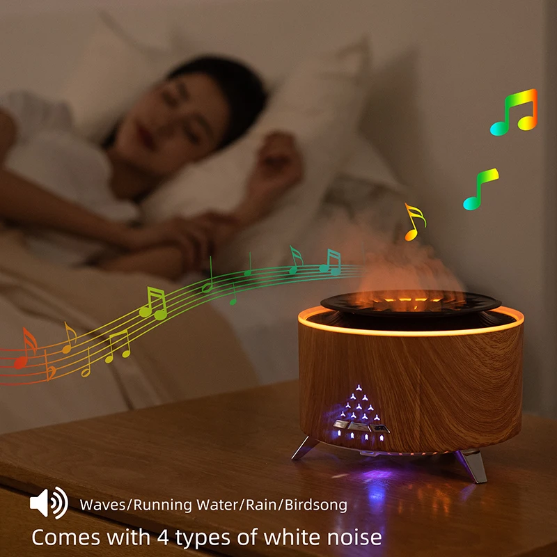 SHOUMING Volcano Flame Aroma Diffuser Scent Diffuser Fire Humidifier Essential Oil 130ml Hotel Volcano Vaporizer Water Volcano