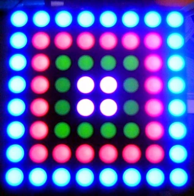 
5mm Round Dot RGB LED Matrix Panel Display 8x8 