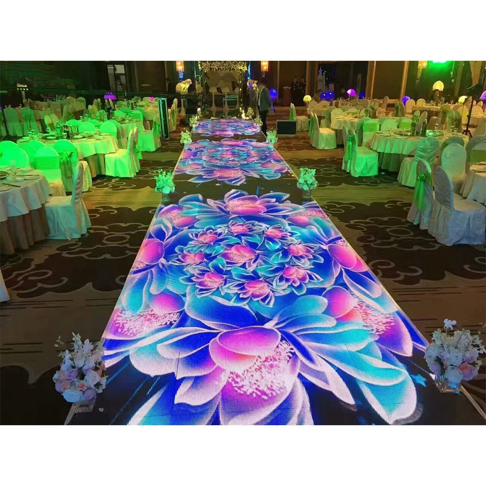 P3.9 3.9 3.9Mm Indoor Ip65 Commercial Interactive 3D Led Dance Floor Tiles Display Screen Panels In 50X50Cm For Dj Restaurant