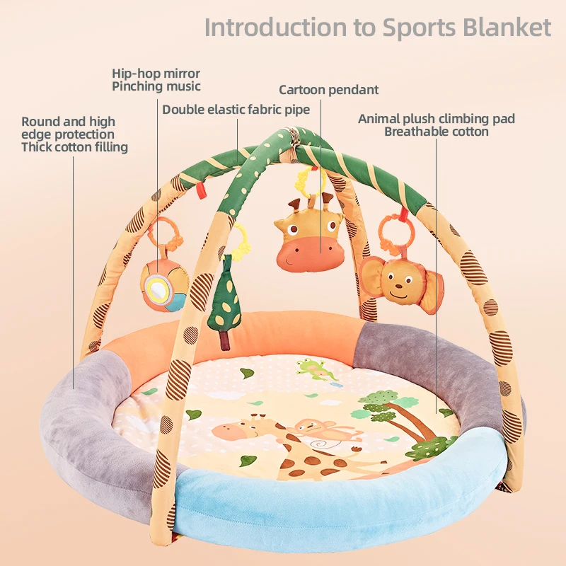 High quality soft plush foldable  infant baby cotton play mat newborn  blanket play mat baby crawling mat baby product