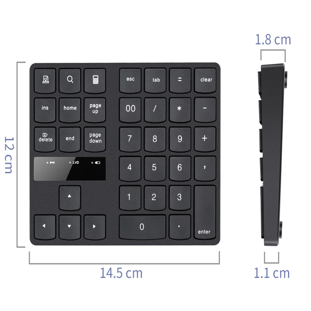 Mini Keyboard 2.4G Wireless Number Pad Rechargeable 35 Keys Numeric Keyboard For Laptop PC One Hand Ergonomic Gaming Keypad
