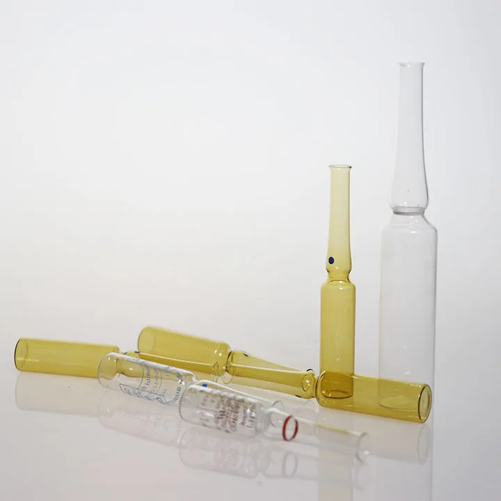 Injectable 1ml 2ml 10ml ISO glass Ampoules with Breaking Ring High Quality Ampoule with blue Color ring blue dot
