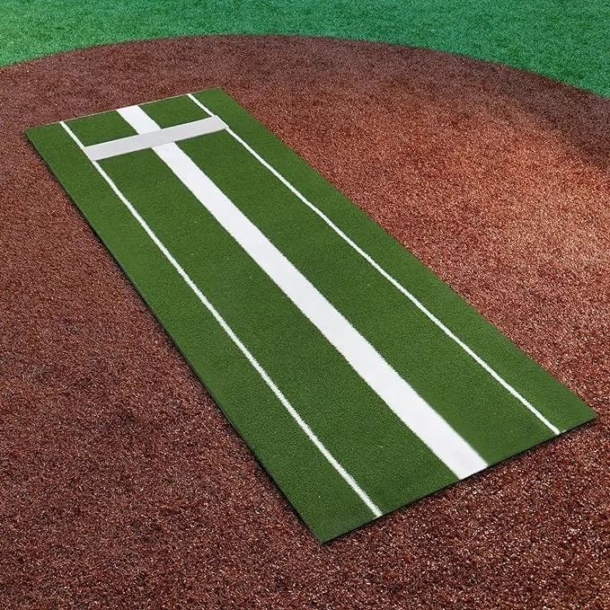 NWT Premium 10 Feet X 3 Feet Softball Pitching Mat in Clay and Green Color with Power Line and Case