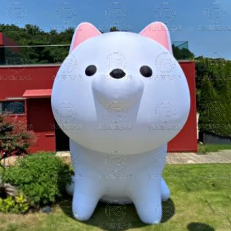 Luminous Giant Inflatable Human Model Light Air Blow Up Art Sculptures Installations White Inflatable Cartoon Character Decor