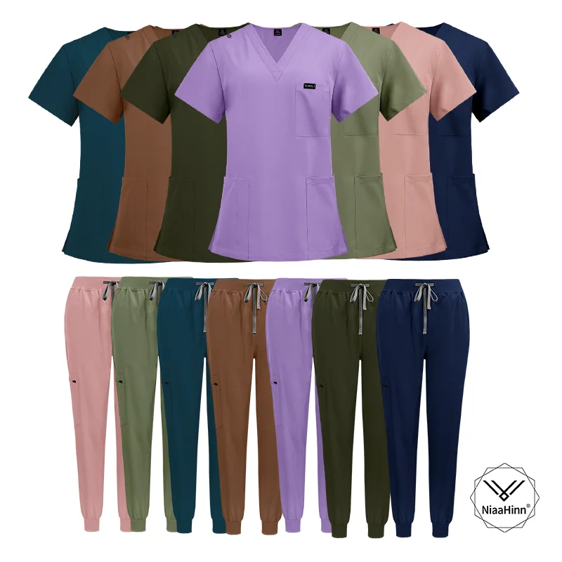 Anti-Wrinkle Soft Premium Fabric Washable Nursing Scrub Sets for Women Nursing Scrub Uniforms Hospital Nursing Scrub Uniforms