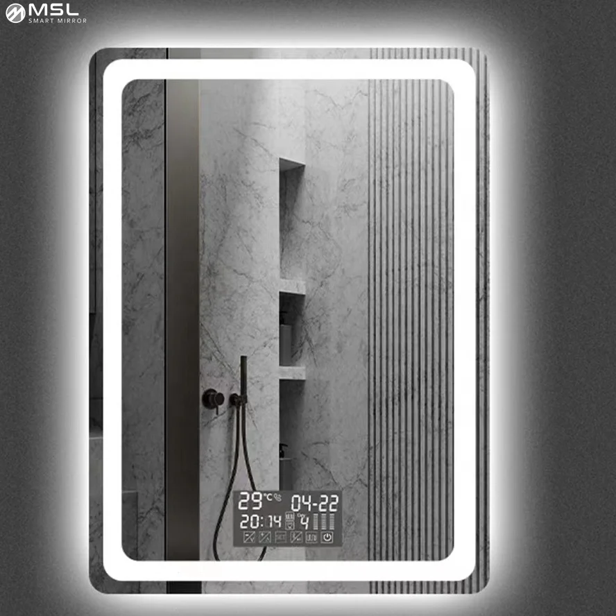Factory price high quality buy led mirror bathroom clock LED smart mirror