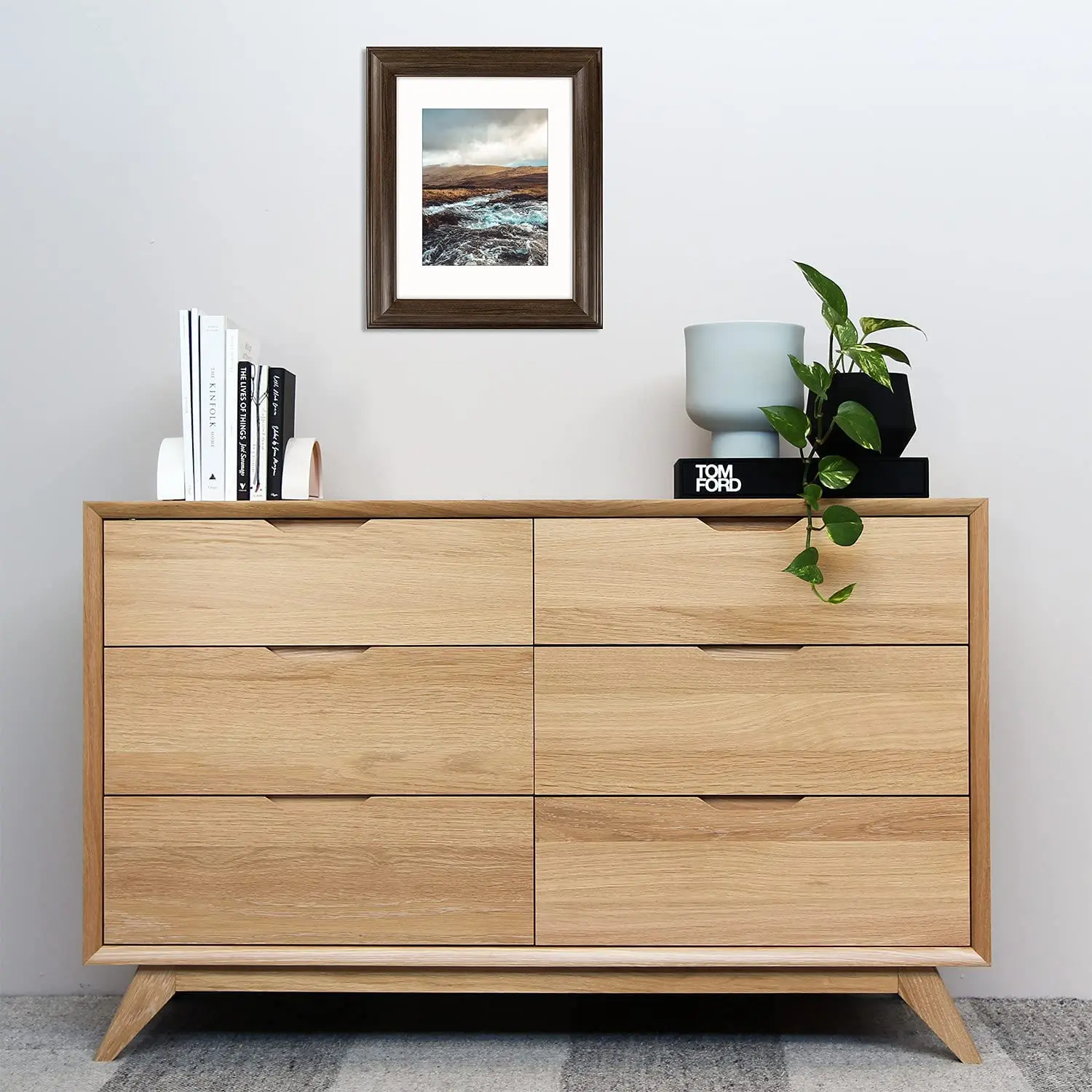 11x14 Brown Color Photo Frame 2-inch wide with Ivory Mat for 8x10 Picture and Real Glass