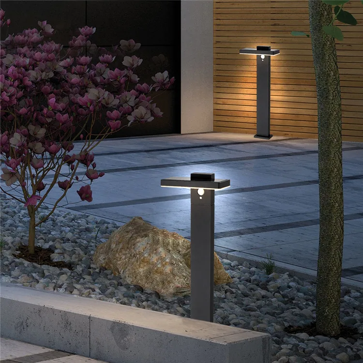 Vertak aluminum 600lm naturally solar led pathway lights motion sensor garden solar high lumen spike light