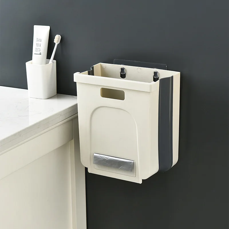 Folding hanging living room toilet car garbage basket kitchen household trash can