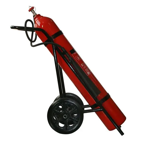 20KG CO2 Trolley Fire Extinguisher Carbon steel CK45 fire fighting Wheeled trolley type extinguisher 10KG