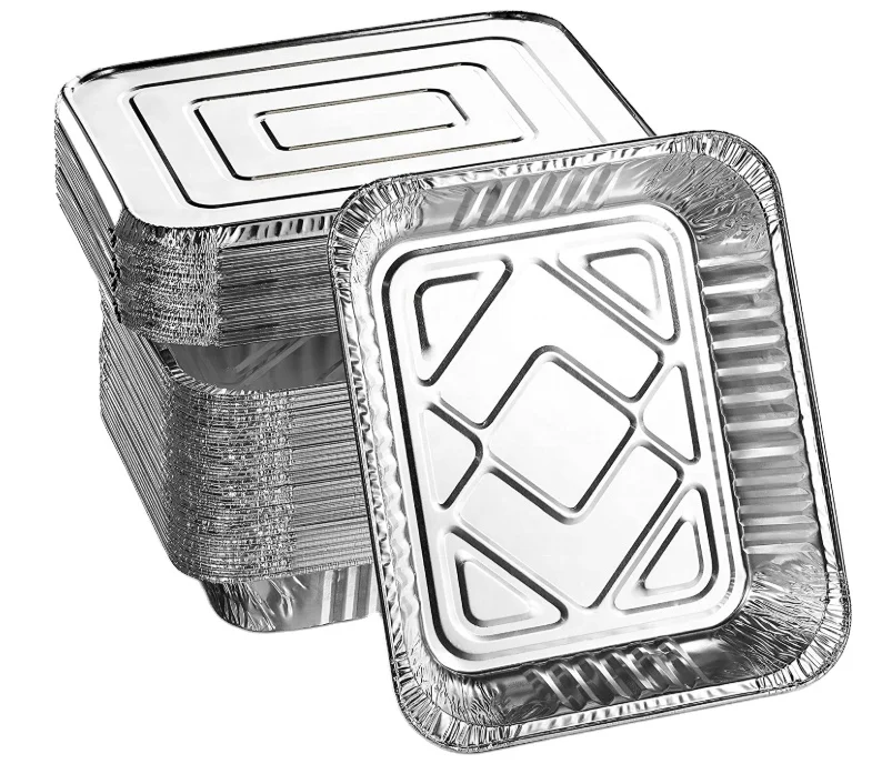 800ml Disposable rectangle aluminium foil food container custom aluminum foil baking pan