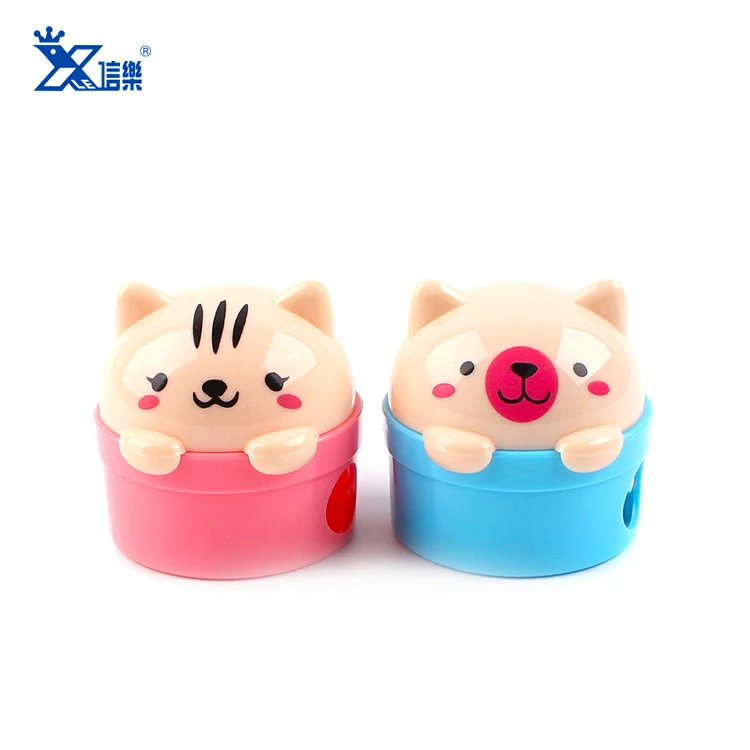 4 colors custom shaped cartoon pencil sharpener Kawaii Stationery Set