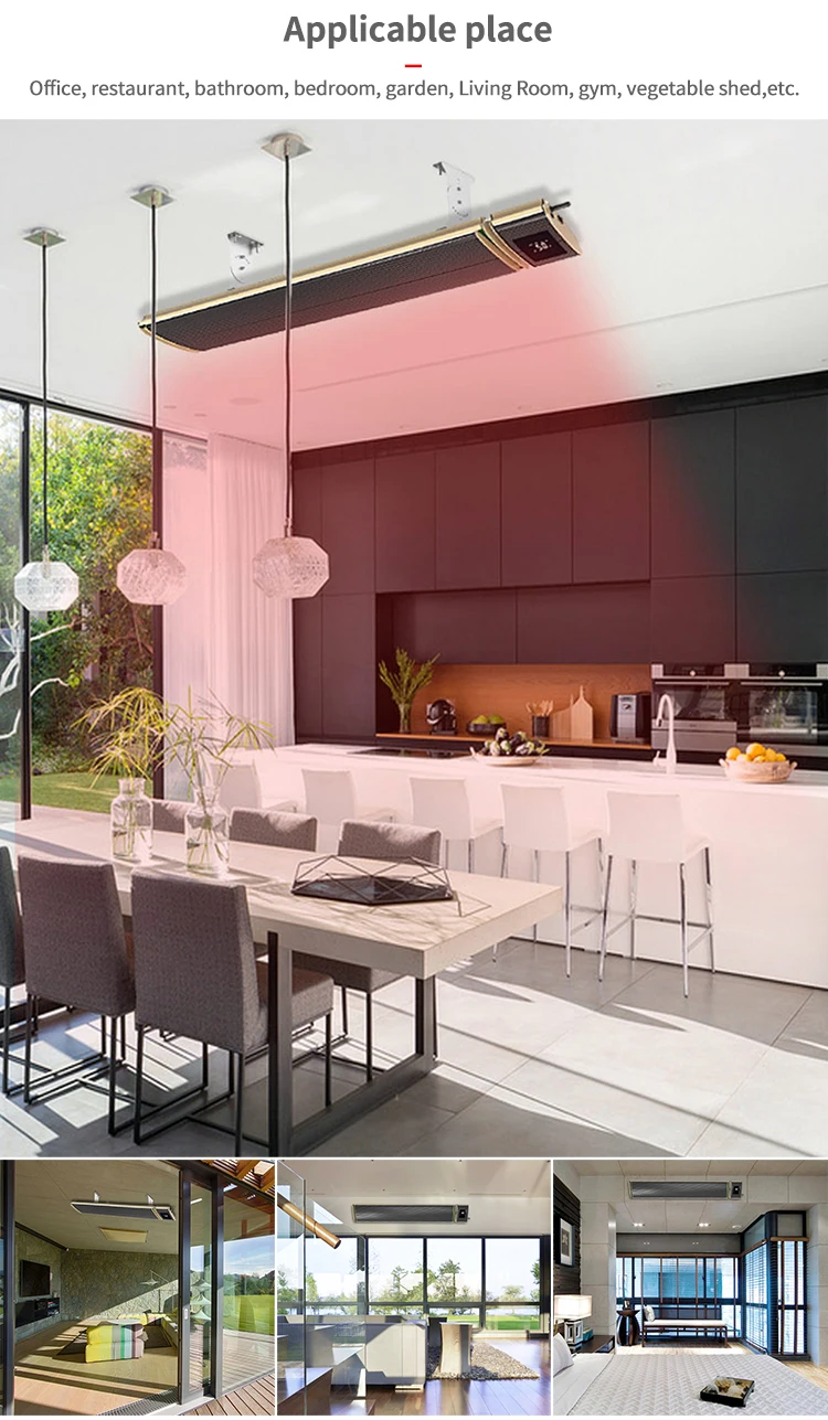 High Cost-Effective 2400W Far Infrared Aluminium Infrared Remote Control Electric Panel Heater