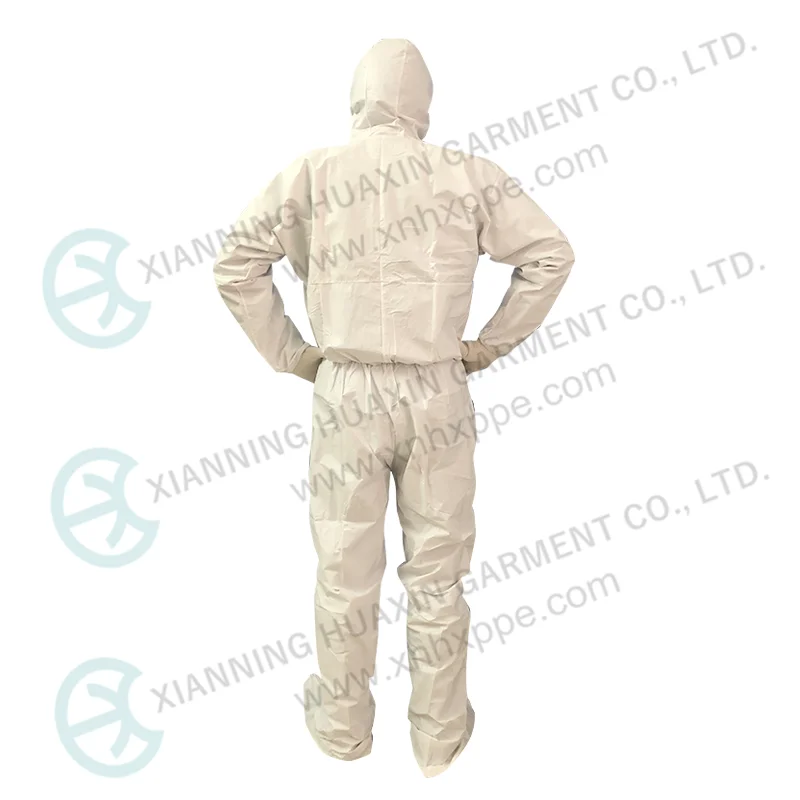High Quality PPE Disposable Coverall Anti-Static Microporous Breathable Coveralls With Hood And Boots