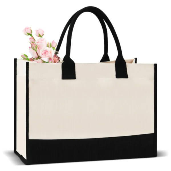 Custom Logo Personalized Initial Canvas Tote Beach Bag Monogrammed Gifts Bag for gift wedding