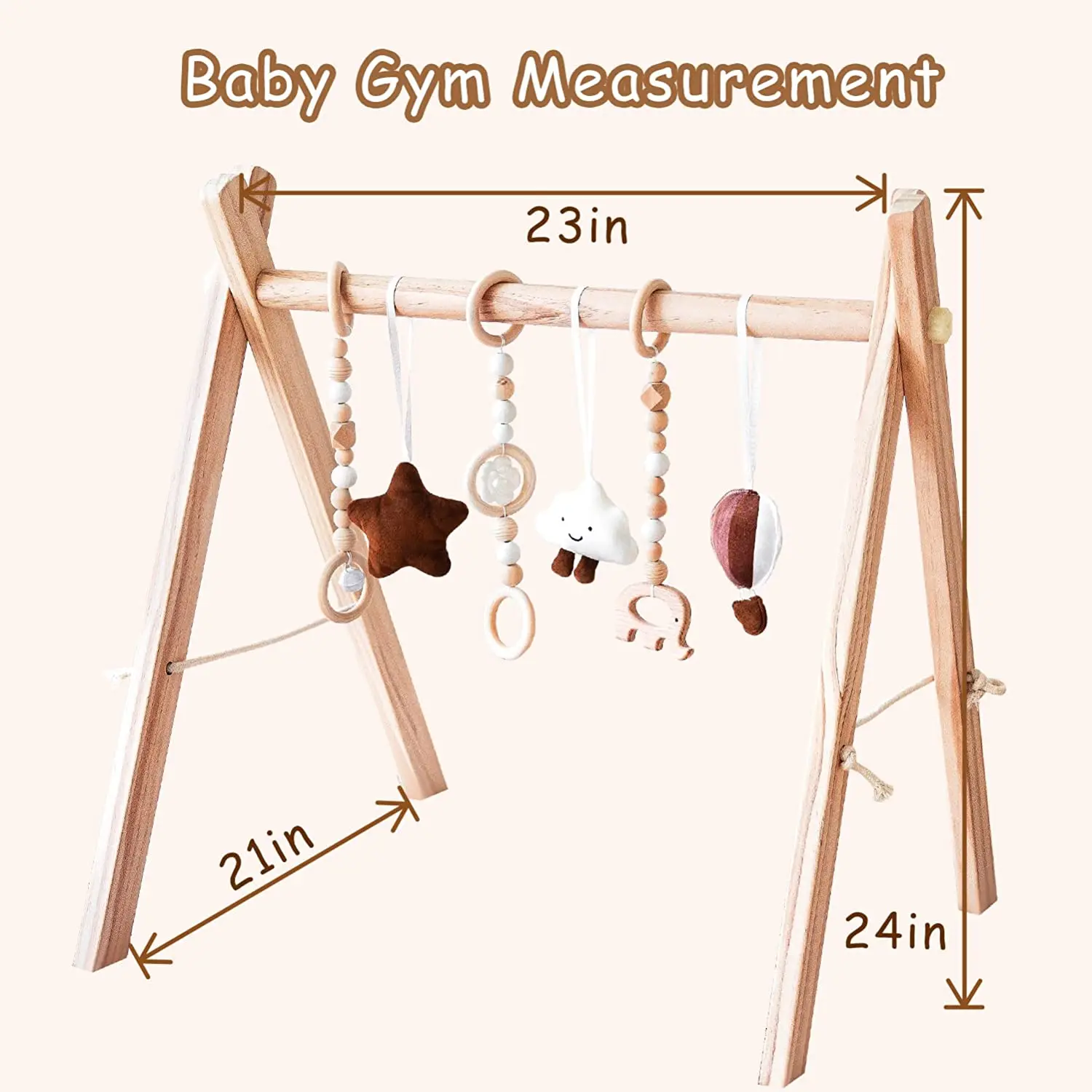 Wooden Baby Play Gym with Mat Foldable Baby Play Mat Frame Activity Gym Hanging Bar Baby Toys Rainbow Play mats