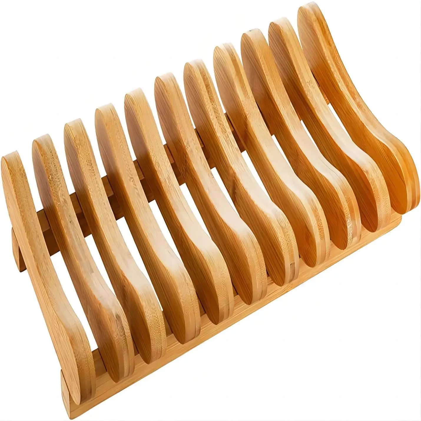 Wholesale Wooden Dish Drain Rack Tray Plate Drying Shelf Bowl Display Stand Holder Dinnerware Kitchen Storage Organizer