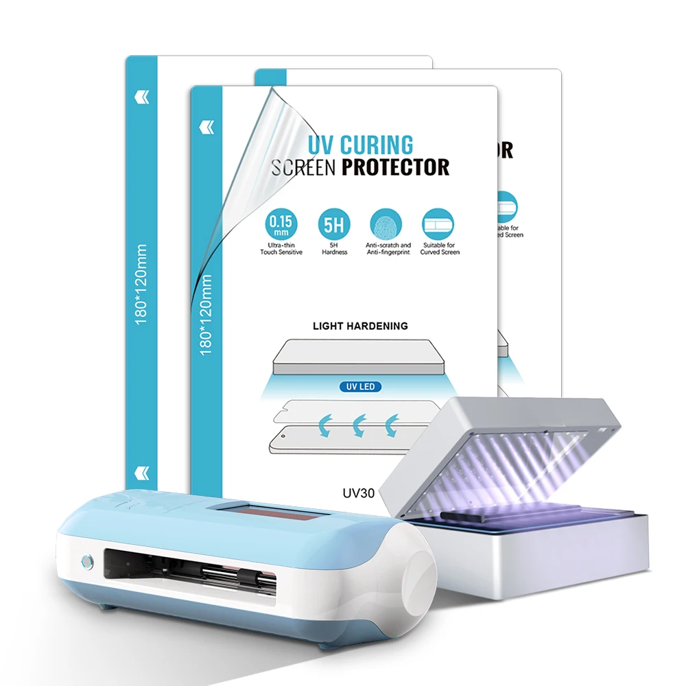 New developed mobile phone curved screen film for iphone tempered glass uv screen protector