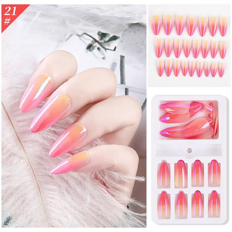 Best Prices Nails Apiciform Stickers Aurora Butterflies Nail Tips Fingernail Fake Nails For Women