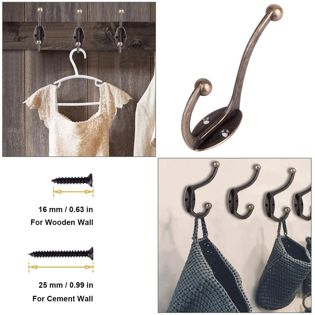 Zinc Alloy Metal Coat Hook Wholesale Factory Wall Hook Single Hat Hanger Decorative Metal Clothes Hook