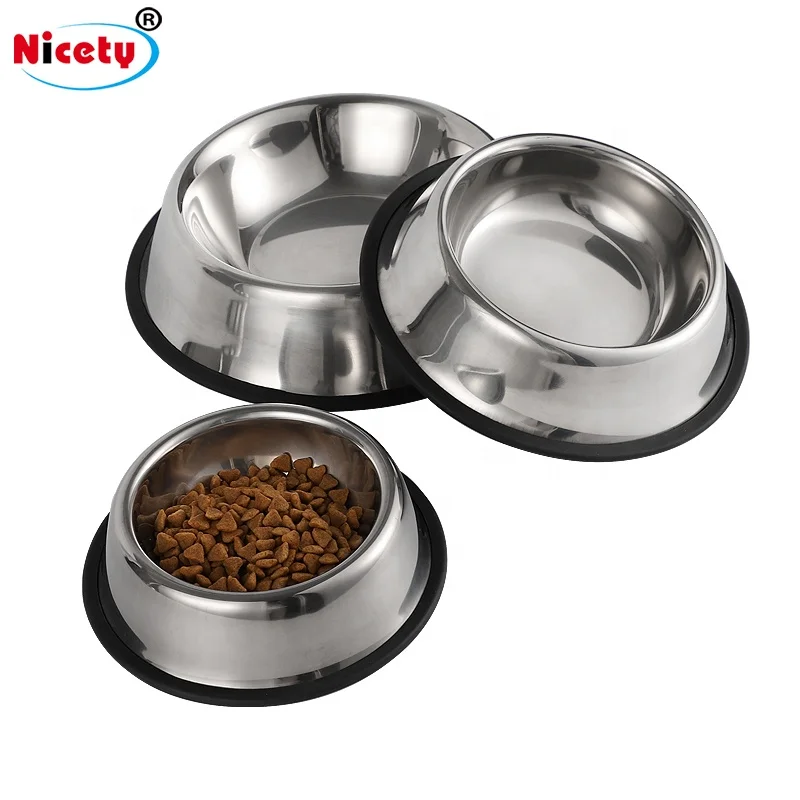 China Pet Supplies Non-slip Dog Bowls Stainless Steel Water Bowls Custom Pet Feeders