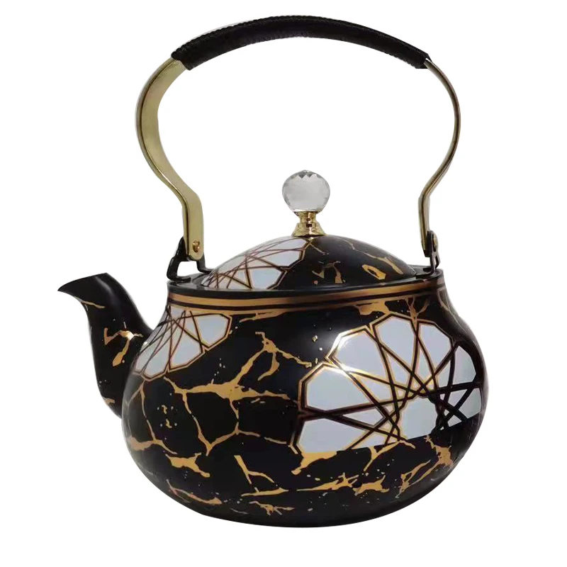 High Quality Arabic black white Teapot 2.0L Stainless Steel Dallah coffee pot