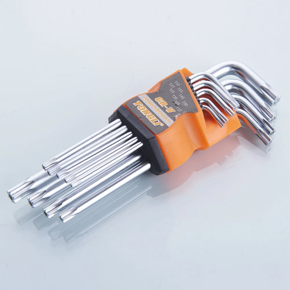 9pcs middle long metric star allen key hex wrench set