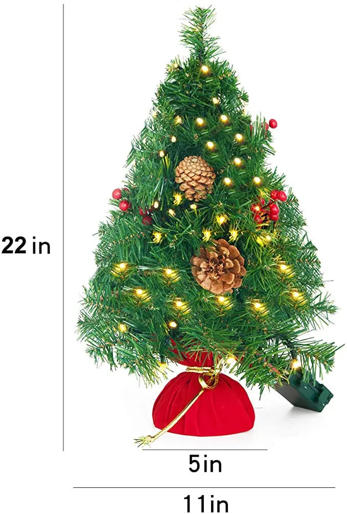 20 Inch Holiday Desktop Colored Lights  Christmas Tree Led