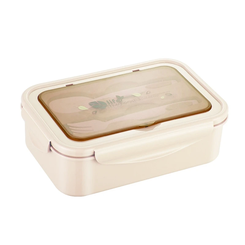 Hot Sale reusable 3 Compartment Division Bento Tiffin Box With Cutlery Kids PP Lunch Box Plastic Children Kids BPA Free Food