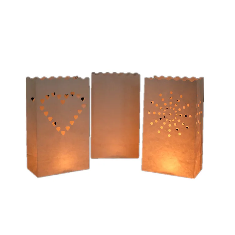 Flame Resistant Paper Wedding Lantern Christmas Halloween Luminary Candle Bags