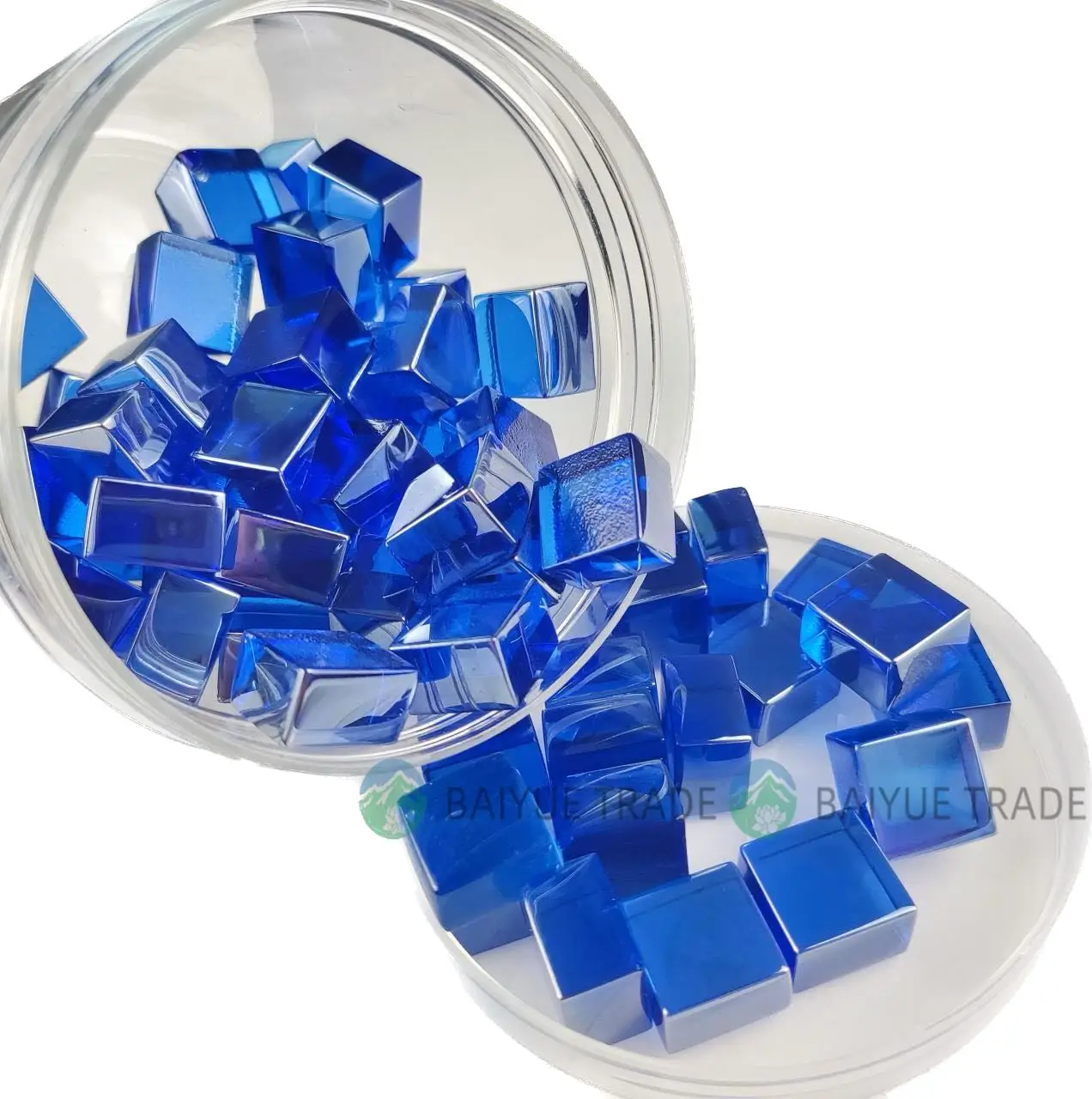 China Factories Direct Selling Square Glass Beads Fire Pit Glass Square Shot Glass  For Decorative