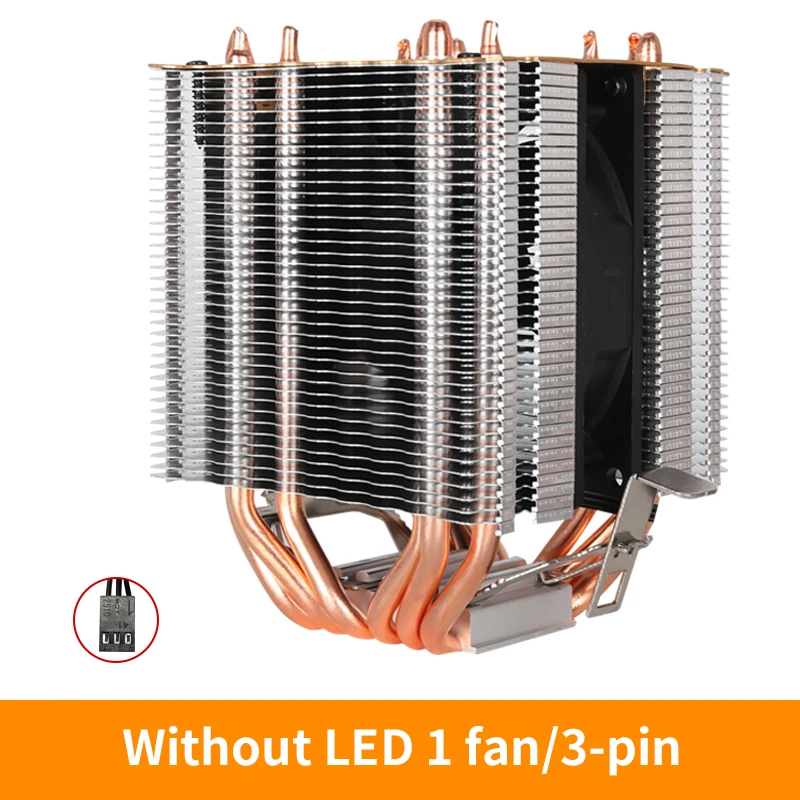 CPU кулер 6 теплопроводов холодильник 2 вентилятора радиатора охлаждения 3PIN 4PIN для lga 1150 1155 1156 1366 2011 X79 X99 материнская плата Am2